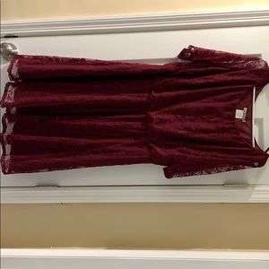 Maroon/wine colored lace dress. Size 2X